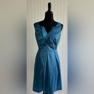 J Taylor Dress Sleeveless Dress Cocktail Bridesmaid Peacock Blue Lined Size 6